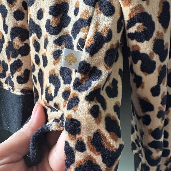 Kate Spade New York Leopard Print Velour Sweatshirt size small, fleece - Picture 5 of 8